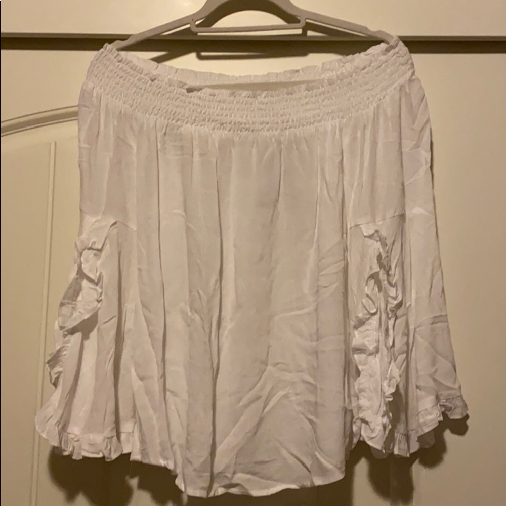 Sexy Off The Shoulder Long Sleeve White Blouse